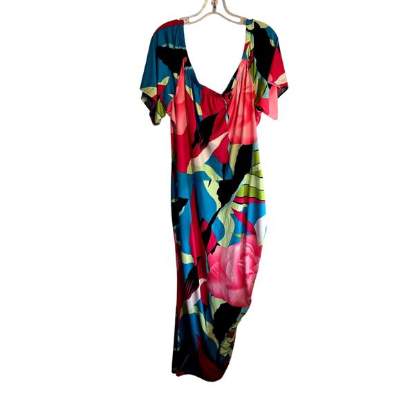 Ashley Stewart 26 W 28W Multicolor Women's Maxi BOHO Sun Dress Plus Size 4X 4XL - Picture 5 of 7